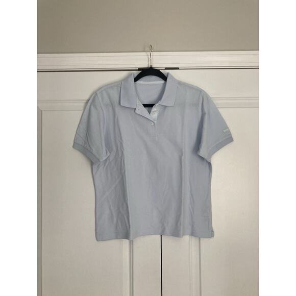 Women’s Burberry Golf Polo Shirt Large Light Powder Blue Pullover Vintage? Y2K - Picture 1 of 9